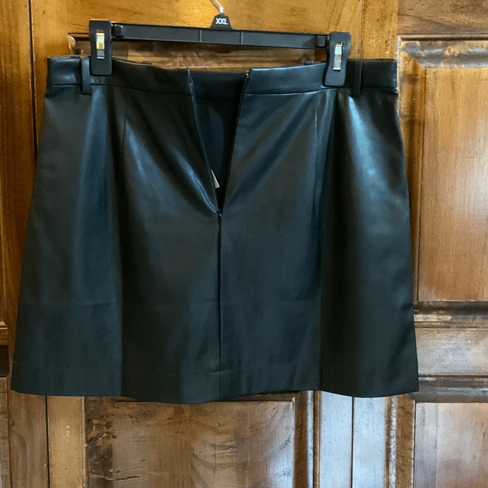 J. Crew Black Faux Leather Mini Skirt